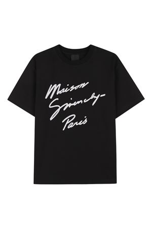 tshirt in cotone nero GIVENCHY KIDS | H3095109B
